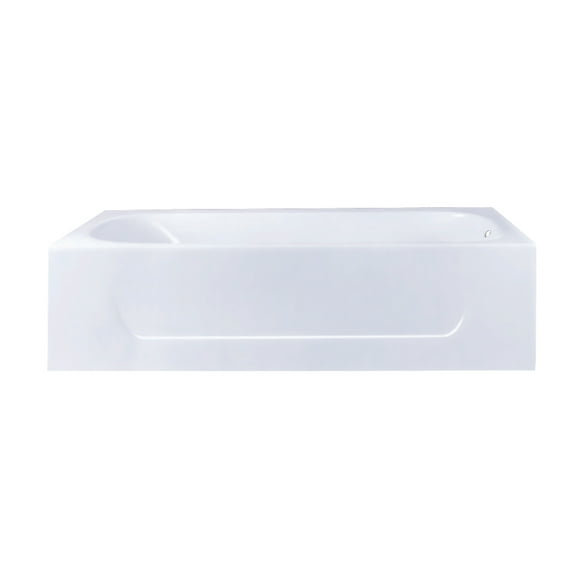 Aqua Eden VCTAP603015R 60" Cast Iron Rectangular 3-Wall Alcove Tub, Right Drain Hole, White