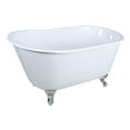 thumbnail image 1 of Aqua Eden VCTND4828NT1 48-Inch Cast Iron Oval Single Slipper Clawfoot Tub (No Faucet Drillings) in White/Polished Chrome, 1 of 7