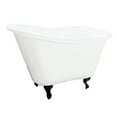 thumbnail image 1 of Aqua Eden VCTND5130NT0 51" Cast Iron Classic Flat-Rim Single Slipper Clawfoot Tub (No Faucet Drillings), White/Matte Black, 1 of 6