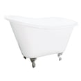 thumbnail image 1 of Aqua Eden VCTND5130NT8 51" Cast Iron Classic Flat-Rim Single Slipper Clawfoot Tub (No Faucet Drillings), White/Brushed Nickel, 1 of 6