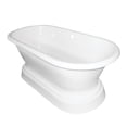 thumbnail image 1 of Aqua Eden VCTND663025 66" Cast Iron Oval Double Ended Pedestal Tub (No Faucet Drillings), White, 1 of 7