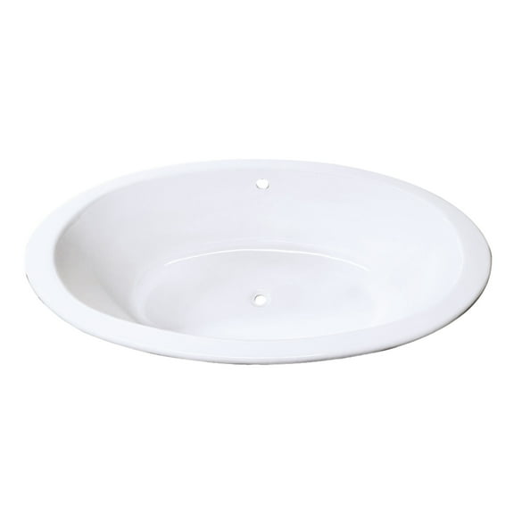 Aqua Eden VCTPN653517 65" Cast Iron Oval Drop-In Tub with Center Drain, White