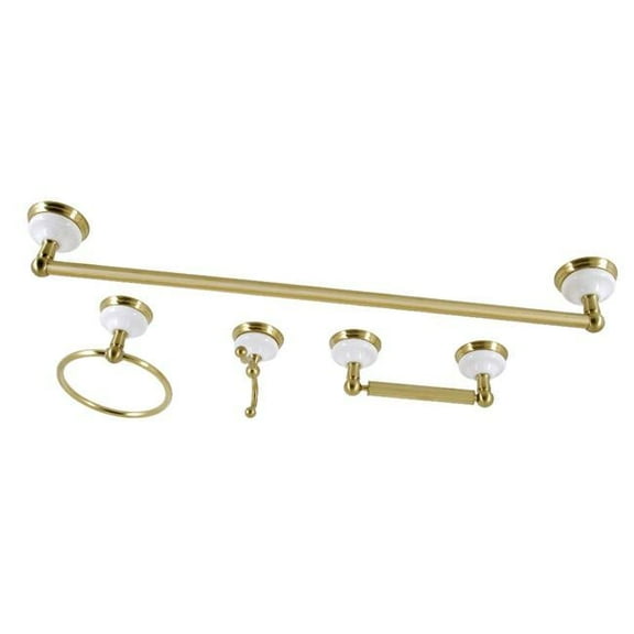 Kingston Brass BAK1111478BB Victorian 4 Piece Bathroom Accessory Set, Brushed Brass
