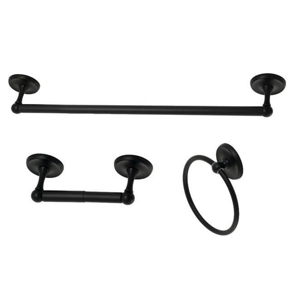 Kingston Brass BAK31248MB Victorian Bathroom Accessory Set, Matte Black - 3 Piece