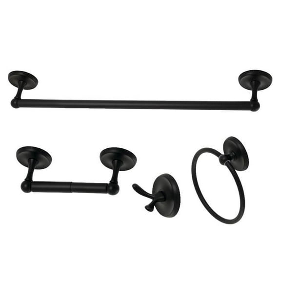 Kingston Brass BAK312478MB Victorian Bathroom Accessory Set, Matte Black - 4 Piece