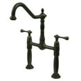 thumbnail image 1 of Kingston Brass Ks107.Bl Victorian 1.2 GPM Vessel Bridge, Widespread Bathroom Faucet -, 1 of 2