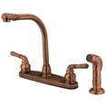 thumbnail image 1 of Kingston Brass GKB756SP Water Saving Magellan Centerset Kitchen Faucet with Matching Side Sprayer, Antique Copper, 1 of 2
