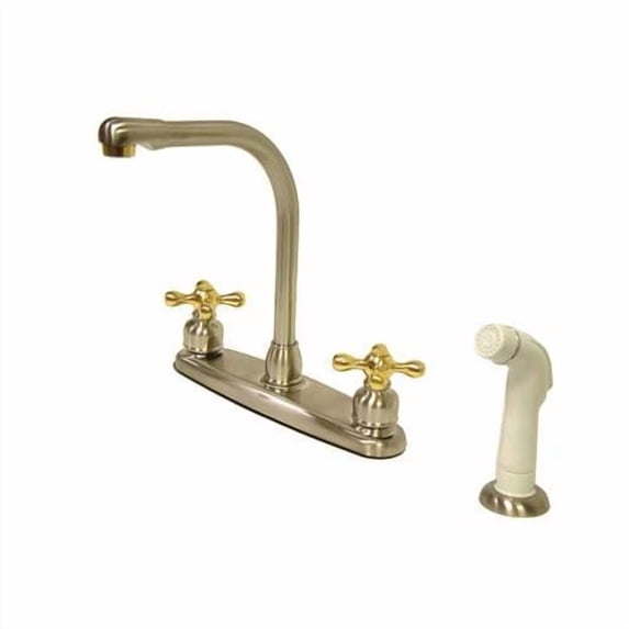 Kingston Brass Victorian Double Handle Kitchen Faucet with Side Spray