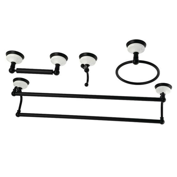 Kingston Brass 4-Pieces Dual Towel Bar Bathroom Hardware Set BAK1113478MB