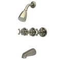 thumbnail image 1 of Kingston Brass  Victorian Three-Handle Tub and Shower Faucet Brushed Nickel Brushed, 1 of 5