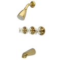 thumbnail image 1 of Kingston Brass  Victorian Three-Handle Tub and Shower Faucet Polished Brass Polished, 1 of 5