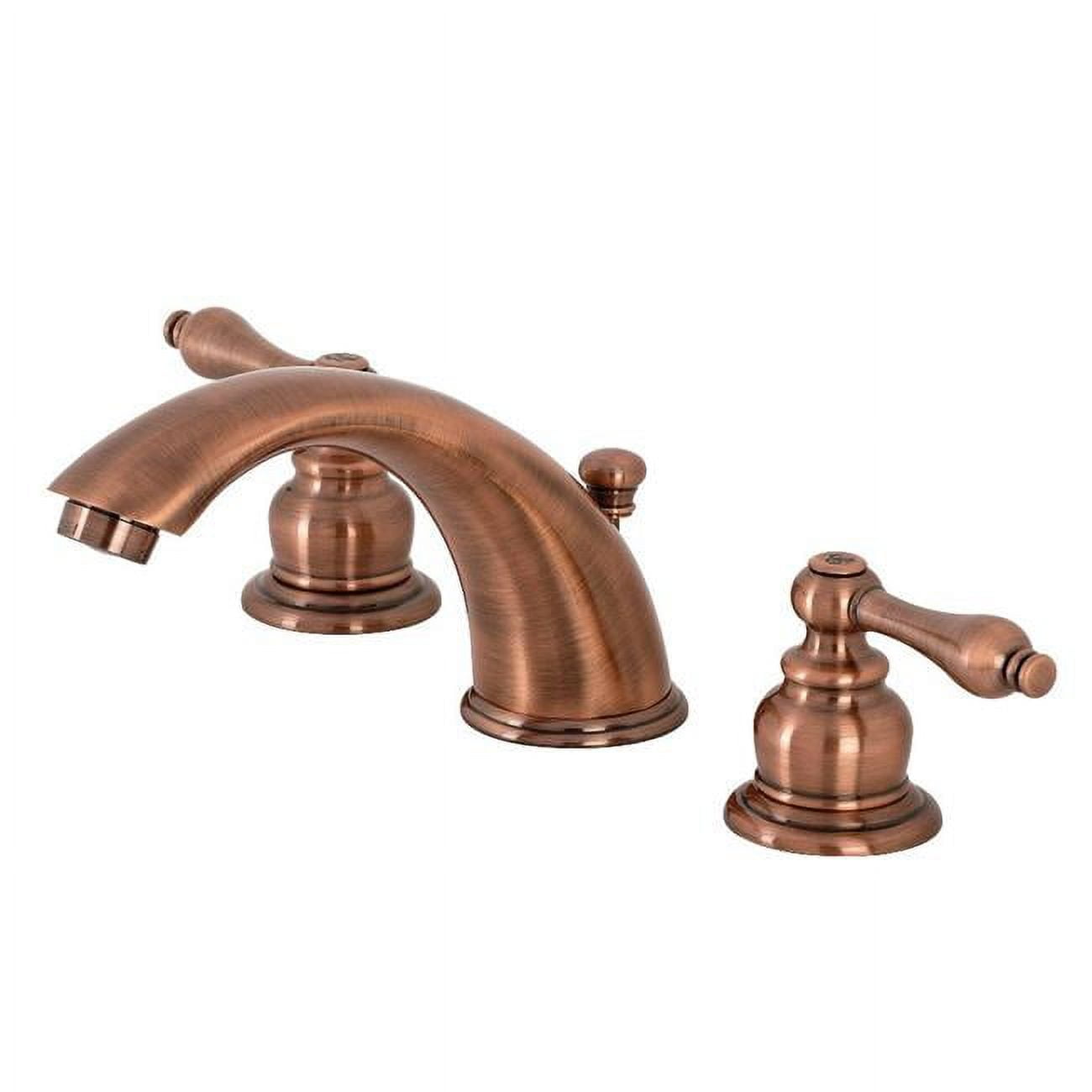 Antique Copper Brass Widespread Bathroom Faucet with Cross Handles