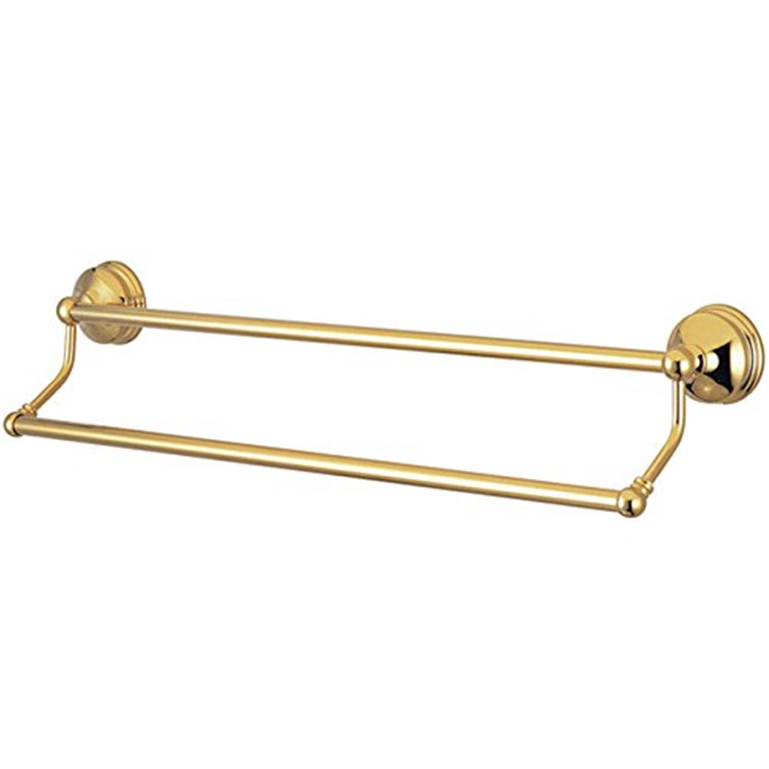 Polished Chrome 18-Inch Dual Towel Bar with Brass Finish