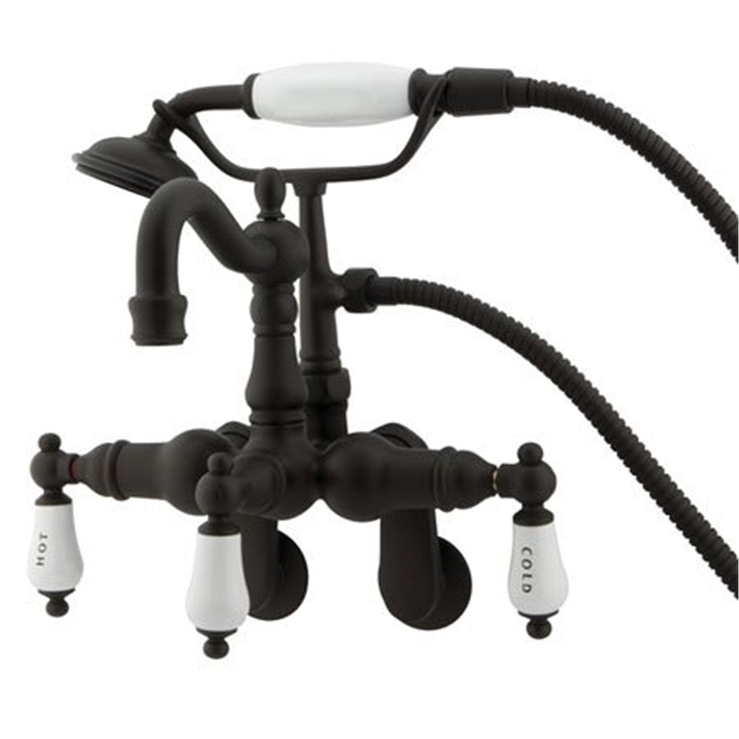 Kingston Brass Badarmatur Für Freistehende Badewanne – Verstellbar, Mit Handbrause, Poliertem Chrom