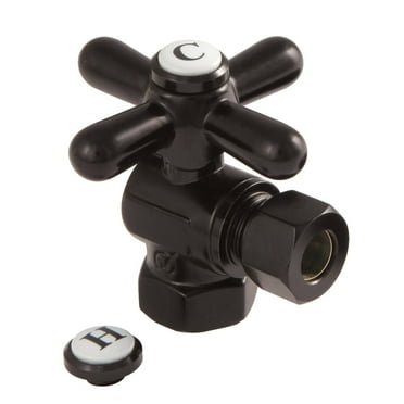 Kingston Brass Vintage 3/8-Inch IPS X 3/8-Inch OD Comp Quarter-Turn Angle Stop Valve Oil Rubbed Bronze