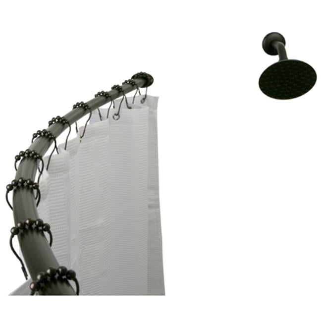 Adjustable Oil Rubbed Bronze Curved Shower Curtain Rod