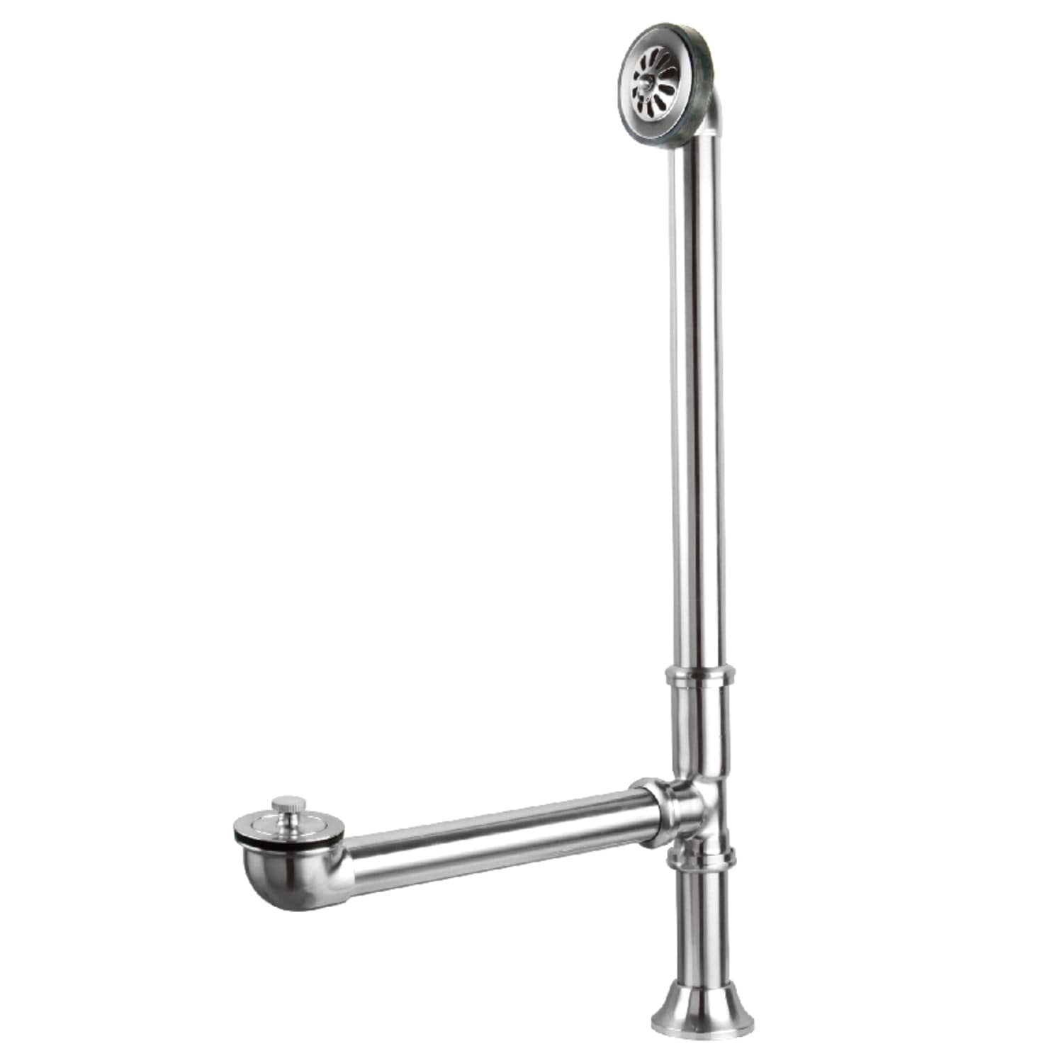 Polished Chrome Vintage Clawfoot Tub Waste and Overflow Drain