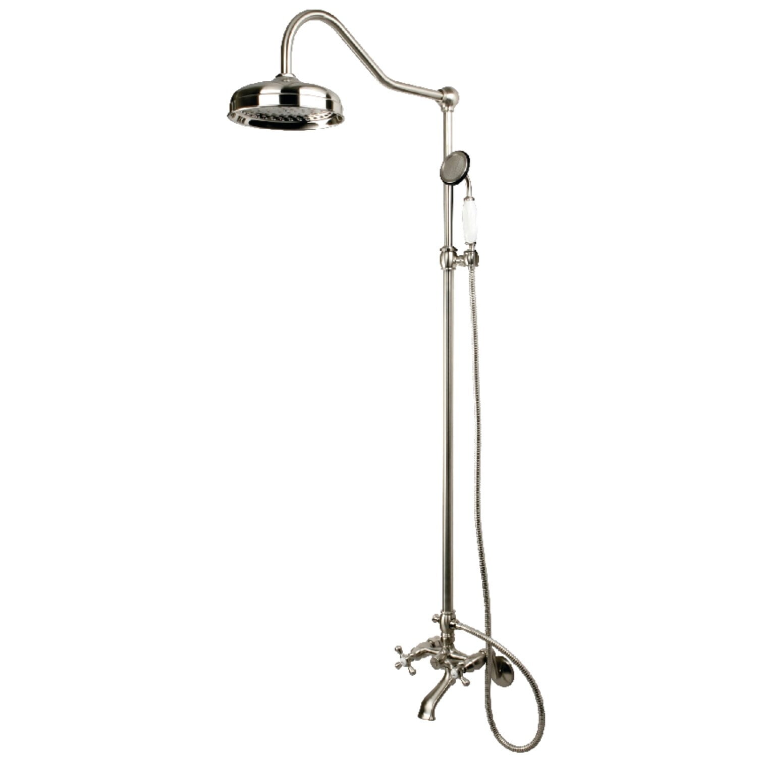 Brushed Nickel Adjustable Height Multi-Head Shower System