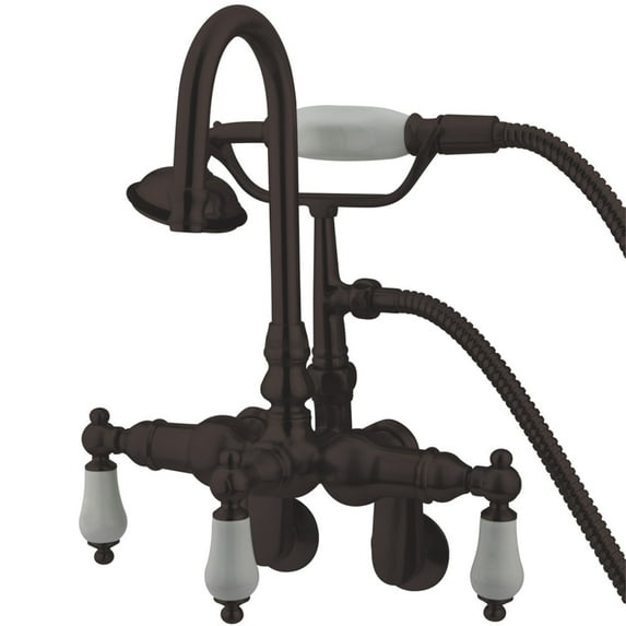 Kingston Brass CC305T5 Vintage Adjustable Center Wall Mount Tub Faucet, Oil Rubbed Bronze