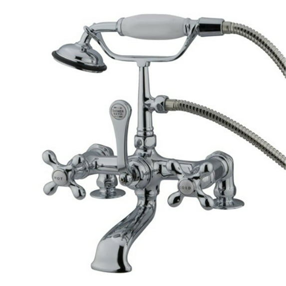 Kingston Brass Cc210T1 Clawfoot Tub Filler With Hand Shower - Polished Chrome Finish