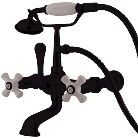 Kingston Brass Vintage Wall Mount Clawfoot Tub Filler with Hand Shower, CC549T5,