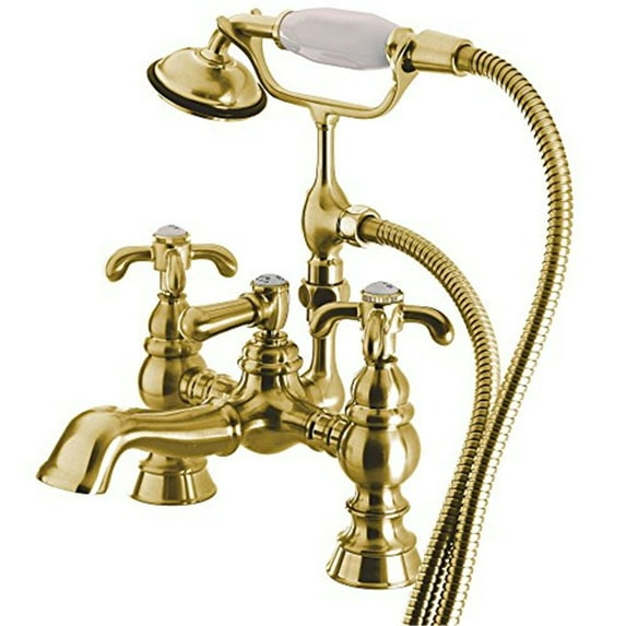 Kingston Brass CC1158T2 Vintage 7 Deck Mount Clawfoot Tub Filler with Hand Shower