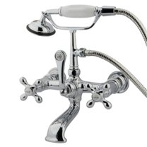Kingston Brass CC558T1 Wall Mount Clawfoot Tub Filler with Hand Shower
