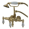 thumbnail image 1 of Kingston Brass CC21T2 Vintage 3-3/8 Wall Mount Clawfoot Tub Filler with Hand Shower, 1 of 2