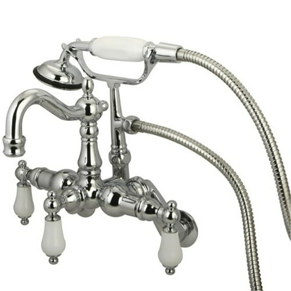Kingston Brass Wall-Mount Clawfoot Tub Faucets With Polished Chrome CC1306T1
