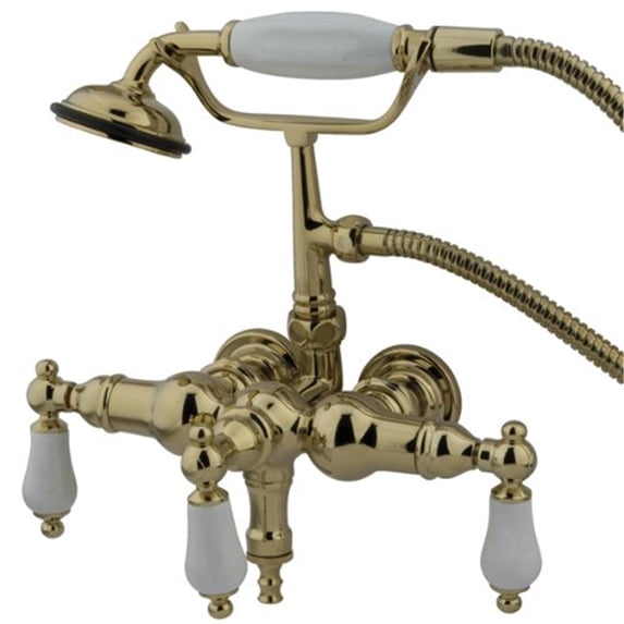 Kingston Brass Wall-Mount Clawfoot Tub Faucets With Polished Brass CC23T2