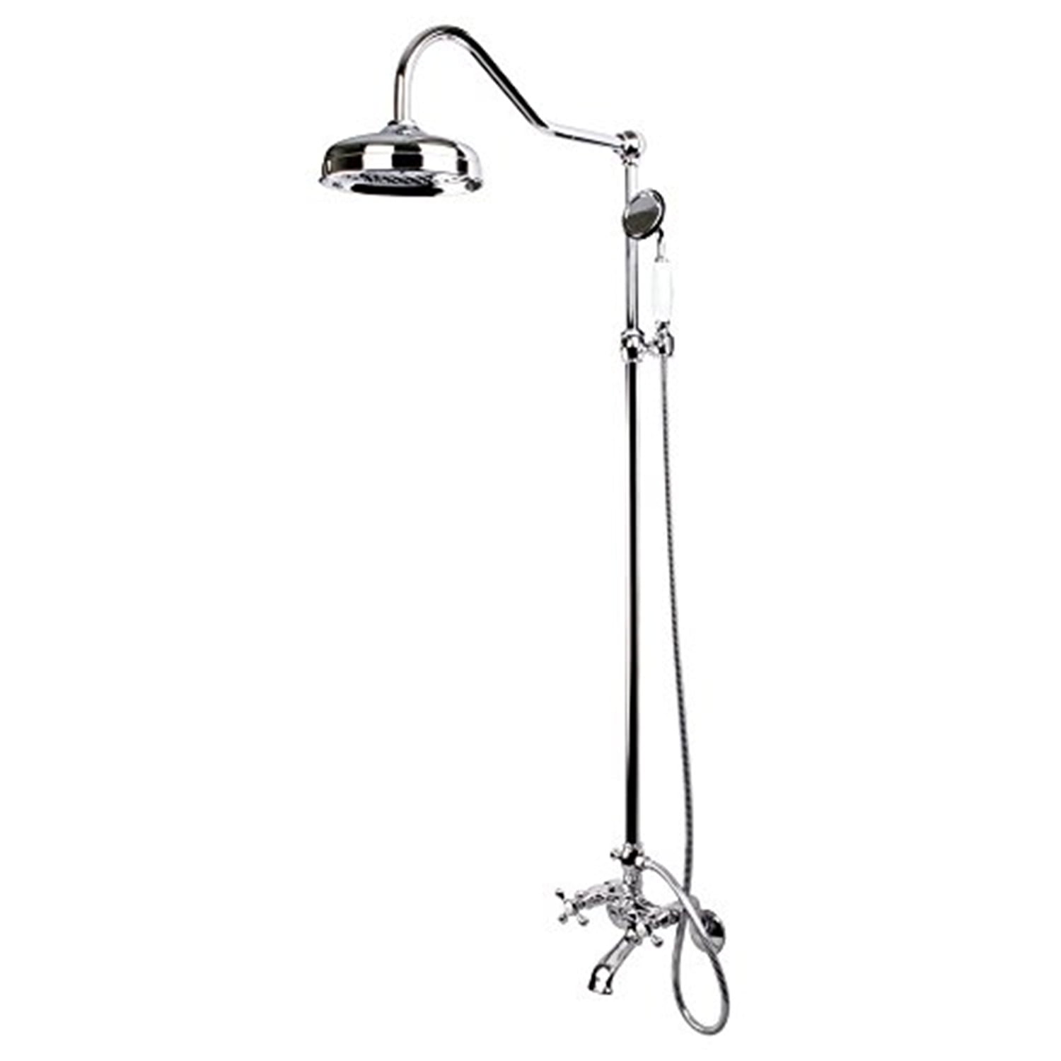 Polished Chrome Adjustable Height Rain Shower Combo with Handheld