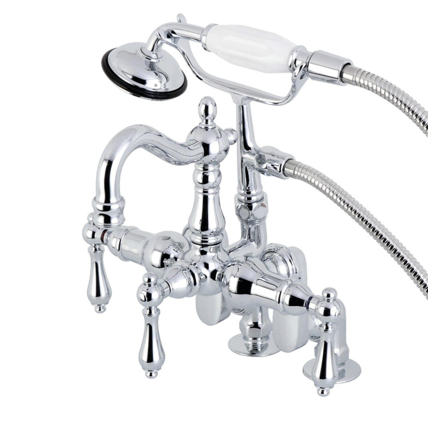 Polished Chrome Vintage Clawfoot Tub Faucet with Hand Shower