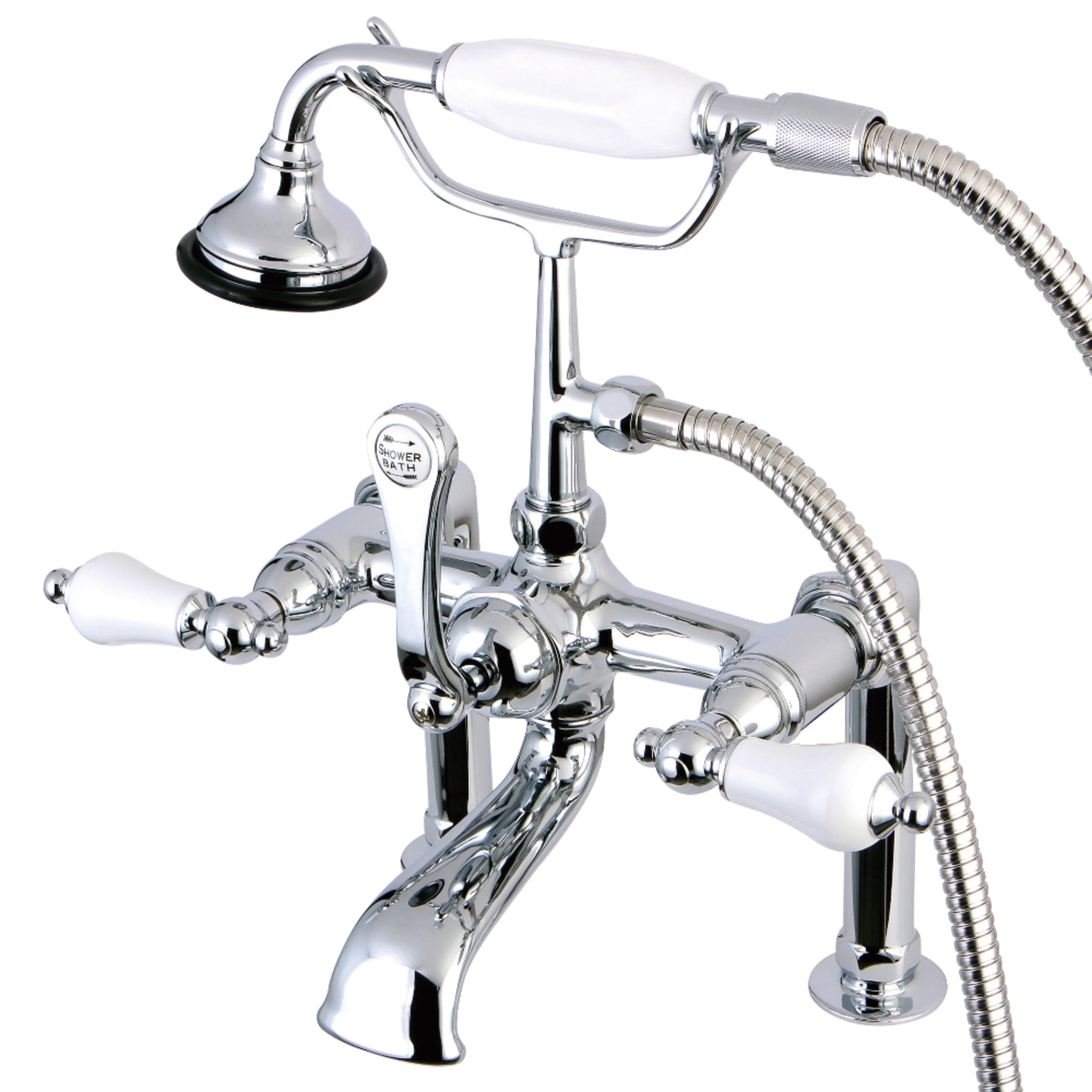 Kingston Brass AE106T1 Aqua Vintage 7" Center Deck-Mount Clawfoot Tub ...