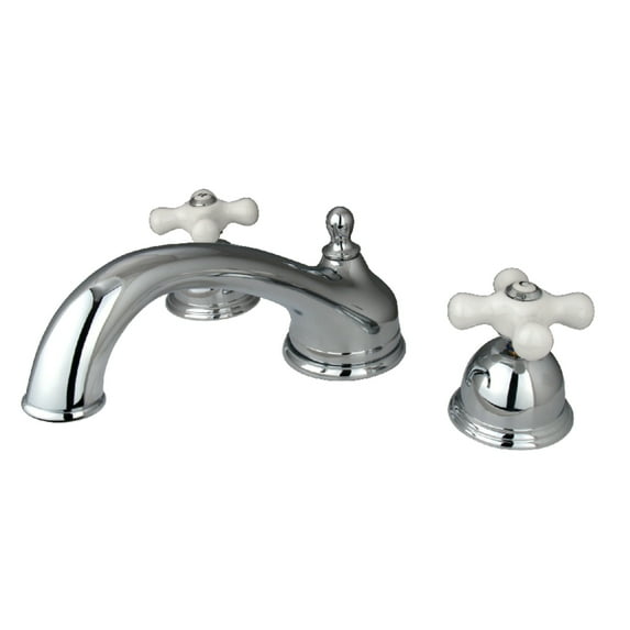 Kingston Brass KS3351PX Vintage Two-Handle Deck Mount Roman Tub Faucet, Polished Chrome