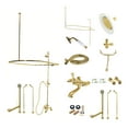 thumbnail image 1 of Kingston Brass CCK1182PX Vintage Tub Wall Mount Clawfoot Tub Faucet Package with Shower Enclosure and Hand Shower, Polished Brass, 1 of 4