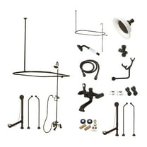 Kingston Brass CCK1185PX Vintage Tub Wall Mount Clawfoot Tub Faucet Package with Shower Enclosure and Hand Shower, Oil Rubbed Bronze