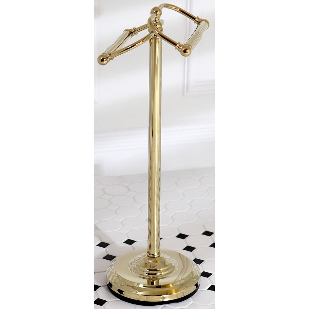 Vintage Gold Dual Freestanding Brass Toilet Tissue Holder