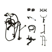 Kingston Brass CCK5175AX Vintage Freestanding Clawfoot Tub Faucet Package with Supply Line, Hand Shower and Tub Drain, Oil Rubbed Bronze