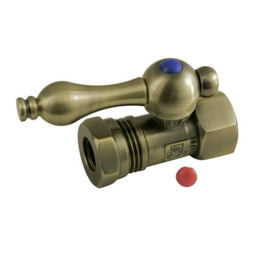 Kingston Brass  Vintage Quarter Turn Valve (1/2-Inch FIP X 1/2-Inch or 7/16-Inch" Slip Joint) Antique Brass