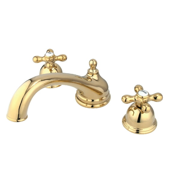 Kingston Brass KS3352AX Vintage Two-Handle Deck Mount Roman Tub Faucet, Polished Brass