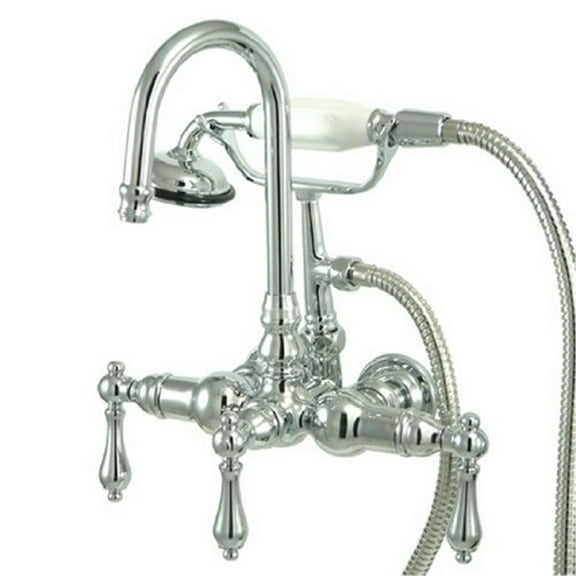 Kingston Brass Vintage Wall Mount Clawfoot Tub Filler with Hand Shower