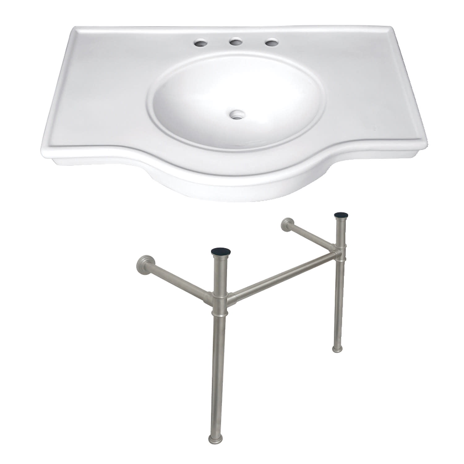 Kingston Brass VPB1378ST Templeton 37" Wide Console Sink Set - White