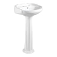 thumbnail image 1 of Kingston Brass VPB2034 Stuart 20-Inch Ceramic Pedestal Sink (4-Inch, 3 Hole) in Glossy White, 1 of 7