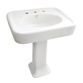 thumbnail image 1 of Kingston Brass VPB2268 Robert 26-Inch Ceramic Pedestal Sink (8-Inch, 3-Hole) in White, 1 of 7