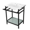 thumbnail image 1 of Kingston Brass VPB24187W80 24" Rectangular Ceramic, Glass, Stainless Steel Console, 1 of 7