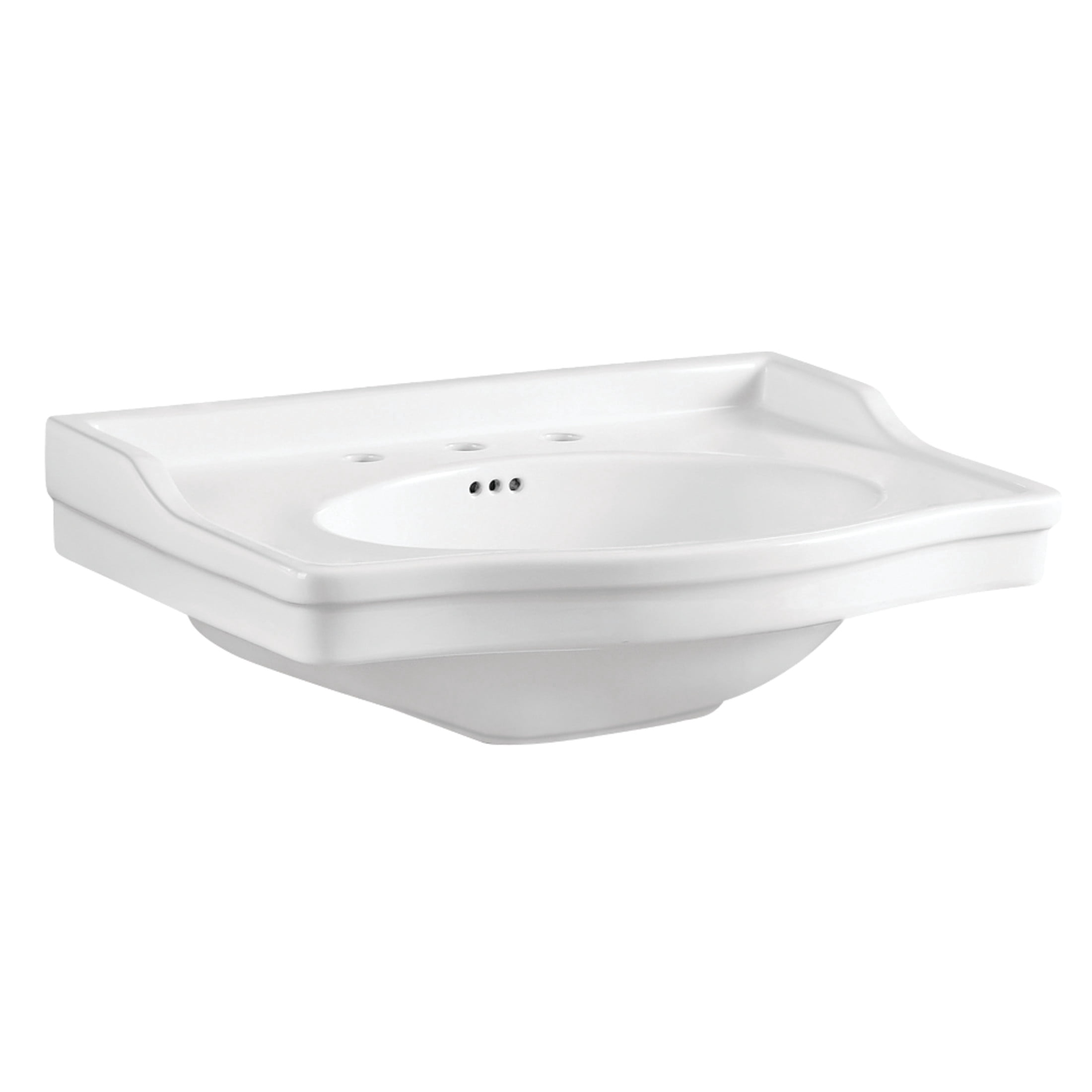 Kingston Brass VPB3308B Victorian 30-Inch Ceramic Console Sink (8-Inch, 3-Hole) in White