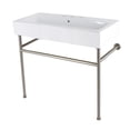 thumbnail image 1 of Kingston Brass VPB3917W8ST New Haven 39-3/8" Rectangular Ceramic, Stainless Steel Console, 1 of 7