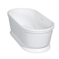 thumbnail image 1 of Aqua Eden VRTDE593023 59-Inch Solid Surface Oval Double Ended Pedestal Tub with Drain (No Faucet Drillings) in Glossy White/Matte White, 1 of 9