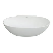 Kingston Brass VRTRS713522 71-Inch Solid Surface Oval Double Ended Freestanding Tub with Drain in Matte White