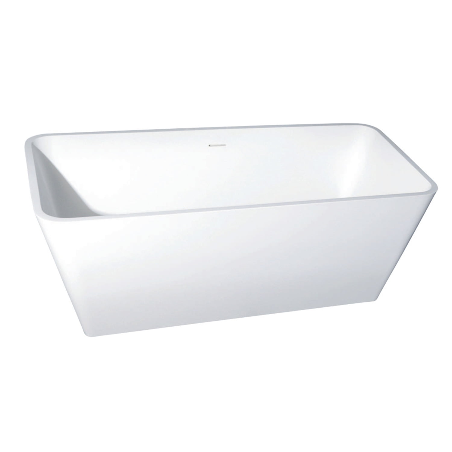 Matte White Acrylic Resin Freestanding Rectangular Tub